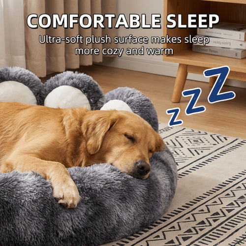 CloudComfort™ Bear Paw Calming Donut Bed