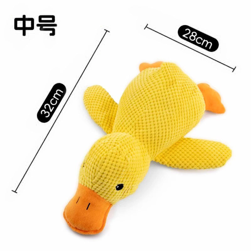 Cross-border Dog Sound-Emitting Bite-Resistant Plush Toy Pet Toy Sleep Companion Little Yellow Duck