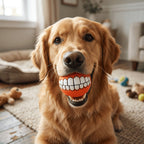 Funny Teeth Squeaky Dog Ball
