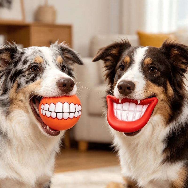 Funny Teeth Squeaky Dog Ball