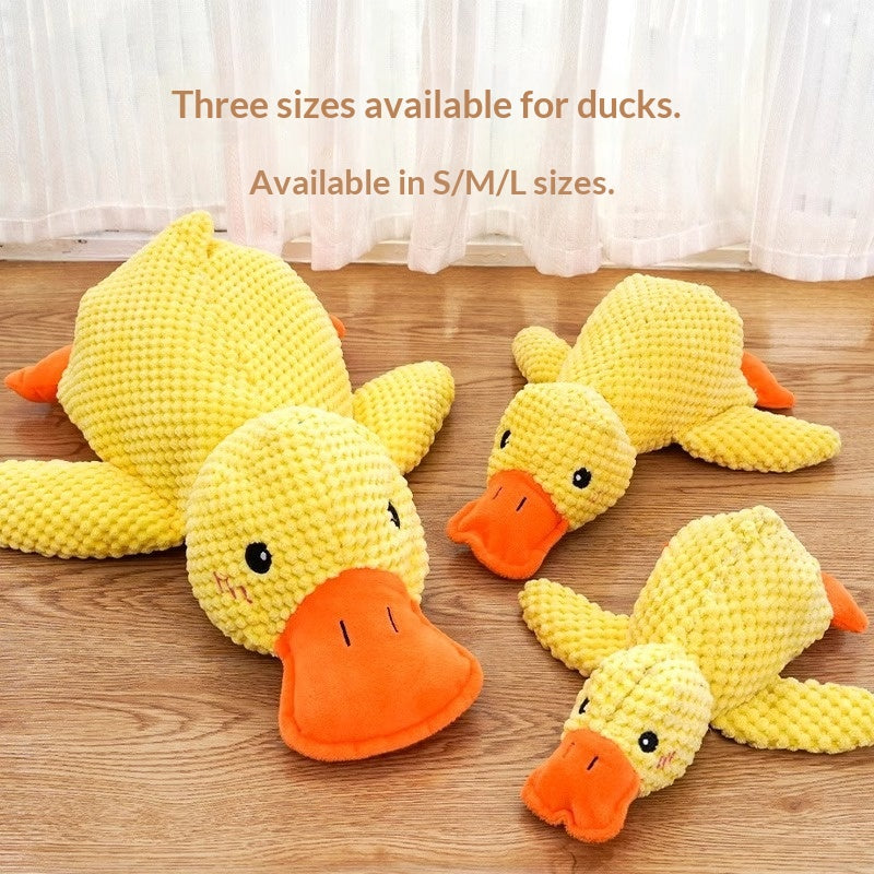 Cross-border Dog Sound-Emitting Bite-Resistant Plush Toy Pet Toy Sleep Companion Little Yellow Duck