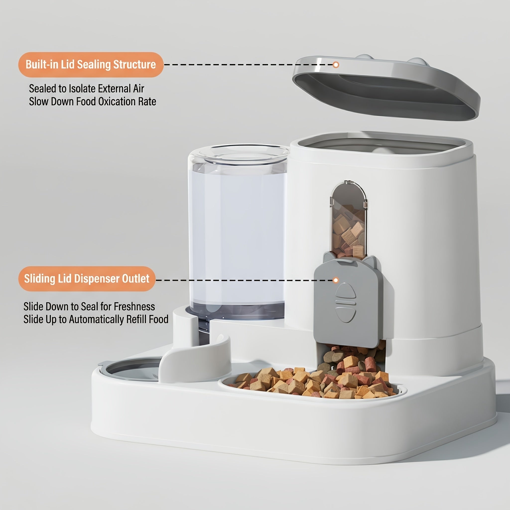 Space-Saving 2-in-1 Auto Feeder & Waterer
