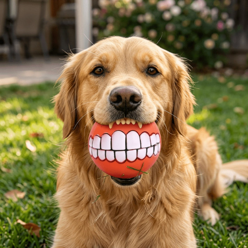 Funny Teeth Squeaky Dog Ball
