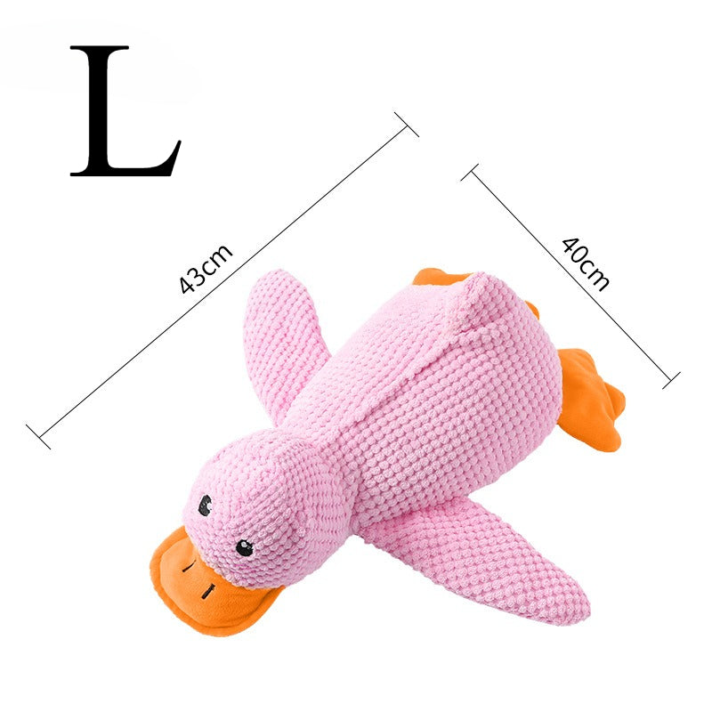 Qbell Peluche Compañero Pato Durmiente Juguetes para Perros Pequeños y Grandes Resistente a Mordeduras Dientes Rechinando Alivio Sonido Pato Juguete