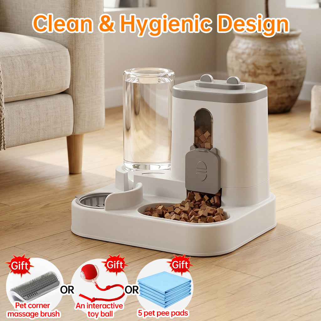 Space-Saving 2-in-1 Auto Feeder & Waterer