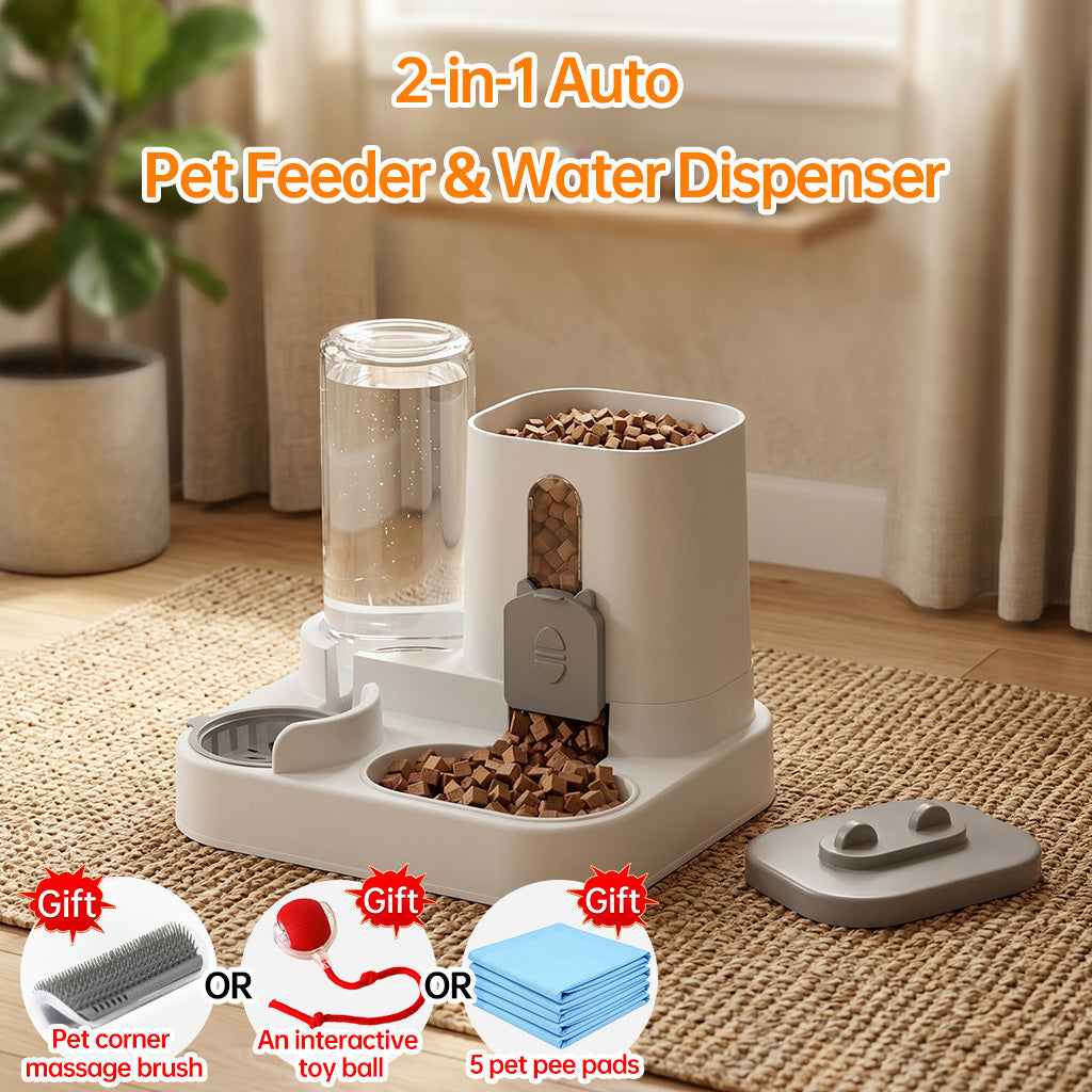 Space-Saving 2-in-1 Auto Feeder & Waterer