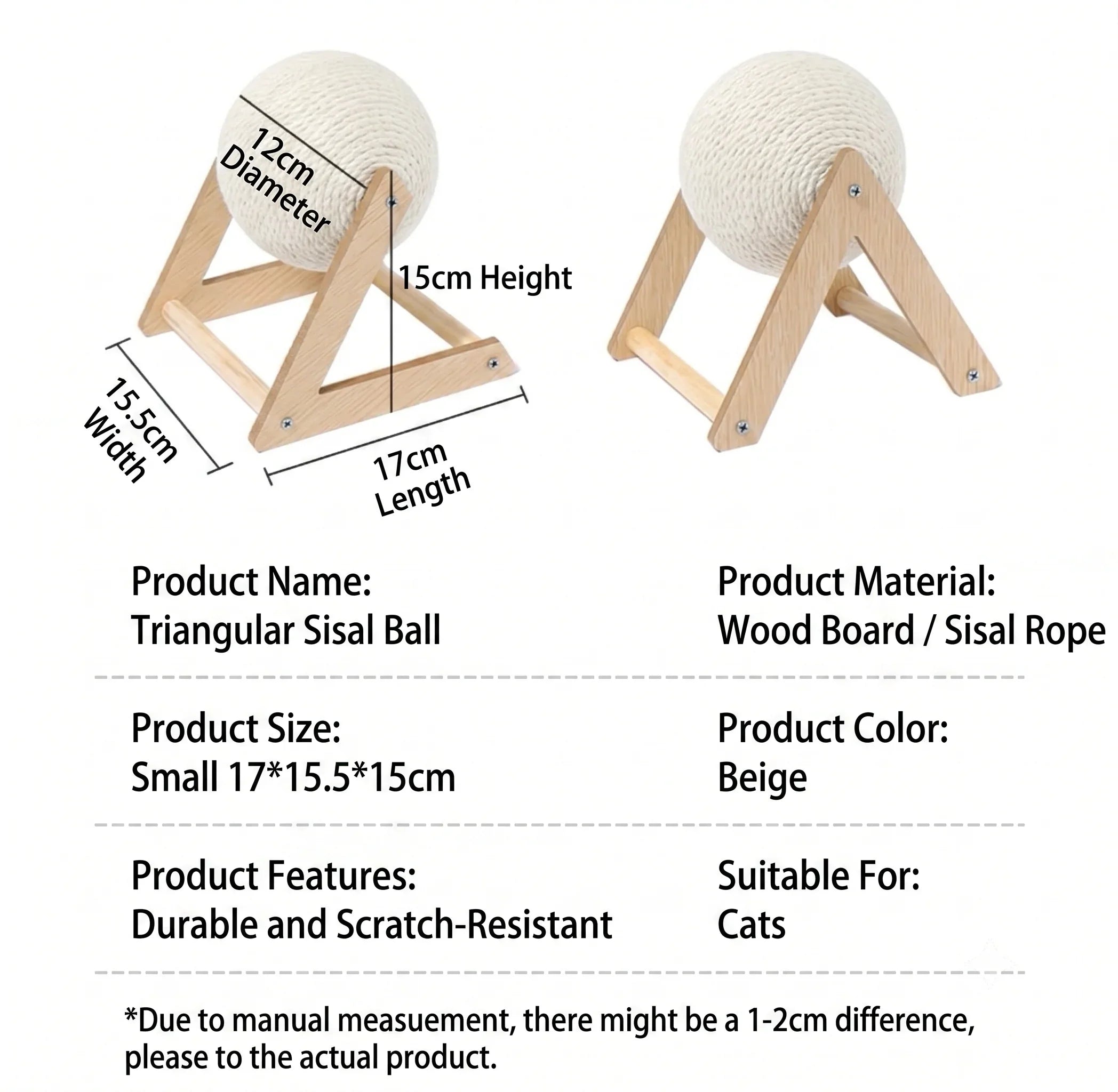 Natural Sisal Rope Cat Scratcher Ball