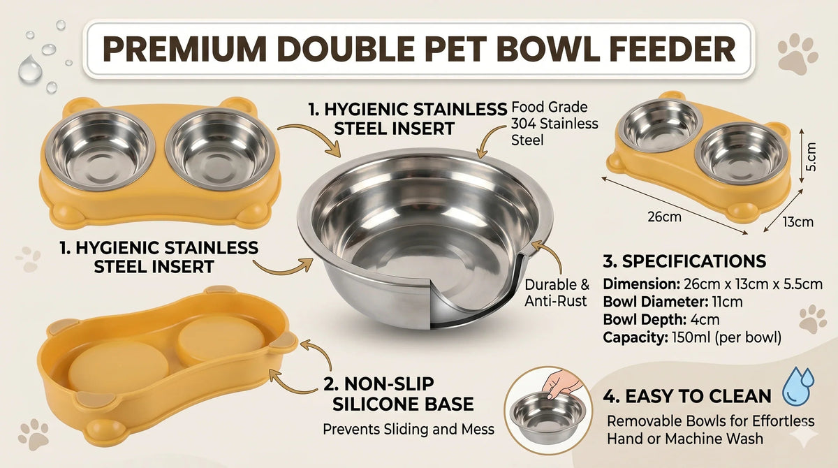 No-Spill Double Pet Bowl