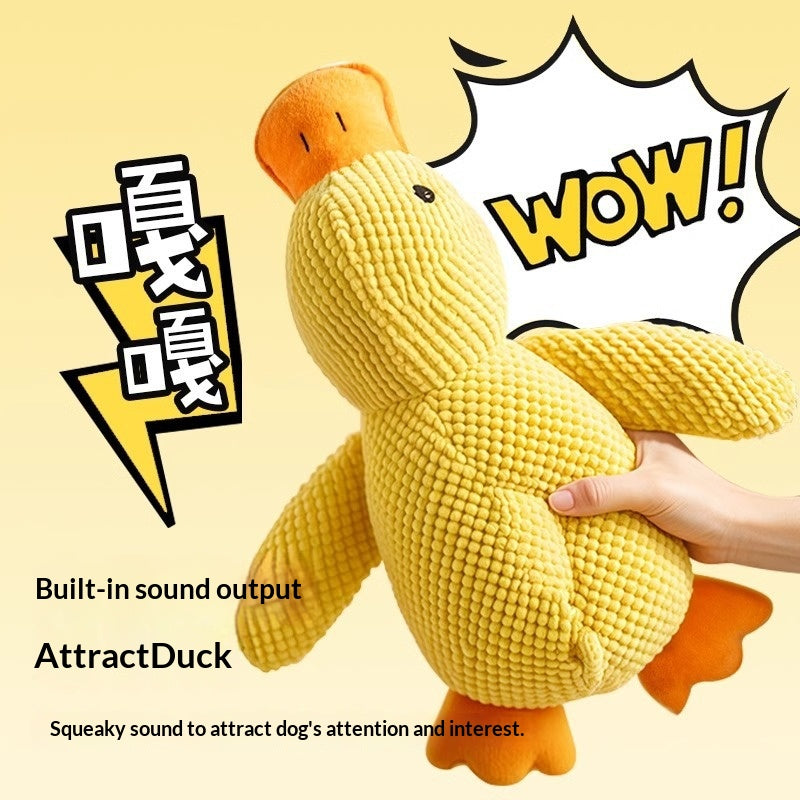 Cross-border Dog Sound-Emitting Bite-Resistant Plush Toy Pet Toy Sleep Companion Little Yellow Duck