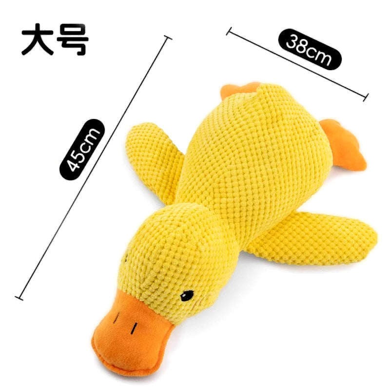 Cross-border Dog Sound-Emitting Bite-Resistant Plush Toy Pet Toy Sleep Companion Little Yellow Duck